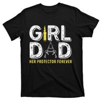 Father dad her protector forever funny Dad T-Shirt