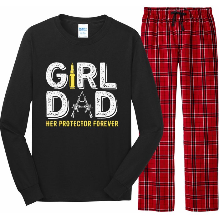 Father dad her protector forever funny Dad Long Sleeve Pajama Set