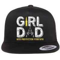 Father dad her protector forever funny Dad Flat Bill Trucker Hat