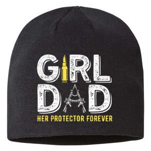 Father dad her protector forever funny Dad Sustainable Beanie