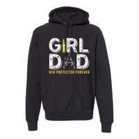 Father dad her protector forever funny Dad Premium Hoodie