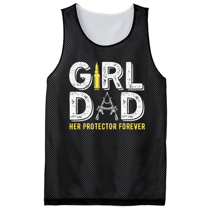 Father dad her protector forever funny Dad Mesh Reversible Basketball Jersey Tank