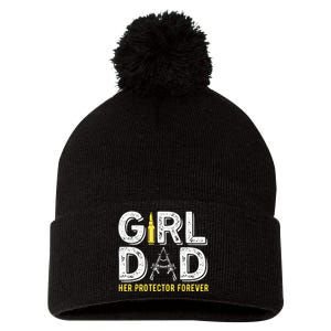 Father dad her protector forever funny Dad Pom Pom 12in Knit Beanie