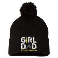 Father dad her protector forever funny Dad Pom Pom 12in Knit Beanie