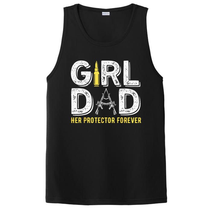 Father dad her protector forever funny Dad PosiCharge Competitor Tank