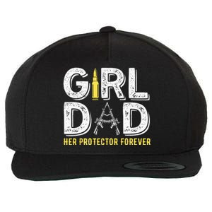 Father dad her protector forever funny Dad Wool Snapback Cap