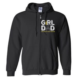 Father dad her protector forever funny Dad Full Zip Hoodie