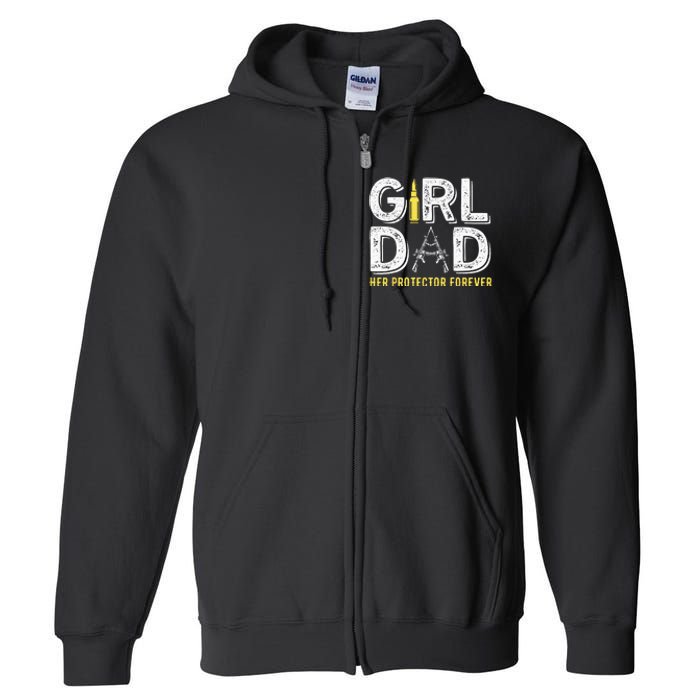 Father dad her protector forever funny Dad Full Zip Hoodie