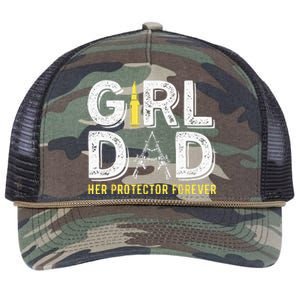 Father dad her protector forever funny Dad Retro Rope Trucker Hat Cap