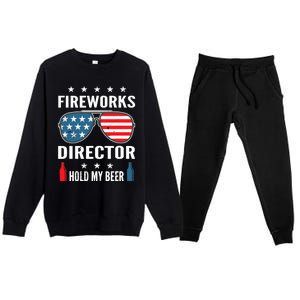 Fireworks Director Hold My Beer Premium Crewneck Sweatsuit Set