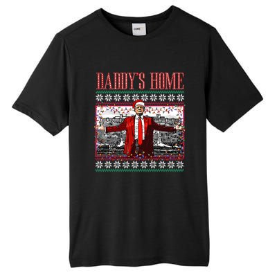 Funny DaddyS Home Trump Ugly Christmas Sweater Xmas Pajamas Sweatshirt Tall Fusion ChromaSoft Performance T-Shirt