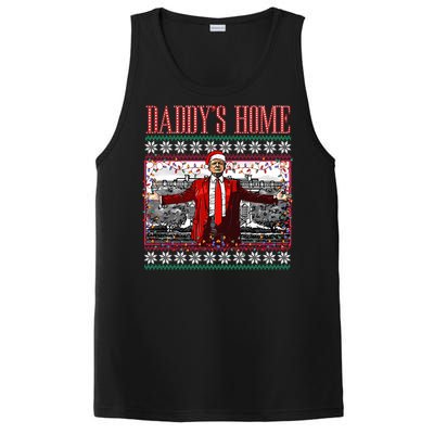 Funny DaddyS Home Trump Ugly Christmas Sweater Xmas Pajamas Sweatshirt PosiCharge Competitor Tank