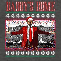 Funny DaddyS Home Trump Ugly Christmas Sweater Xmas Pajamas Sweatshirt Vector Backpack