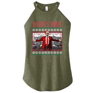 Funny DaddyS Home Trump Ugly Christmas Sweater Xmas Pajamas Sweatshirt Women's Perfect Tri Rocker Tank