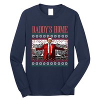 Funny DaddyS Home Trump Ugly Christmas Sweater Xmas Pajamas Sweatshirt Long Sleeve Shirt