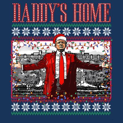 Funny DaddyS Home Trump Ugly Christmas Sweater Xmas Pajamas Sweatshirt T-Shirt