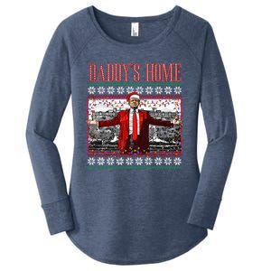 Funny DaddyS Home Trump Ugly Christmas Sweater Xmas Pajamas Sweatshirt Women's Perfect Tri Tunic Long Sleeve Shirt