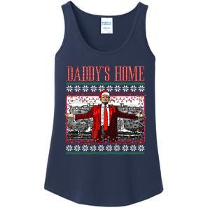 Funny DaddyS Home Trump Ugly Christmas Sweater Xmas Pajamas Sweatshirt Ladies Essential Tank