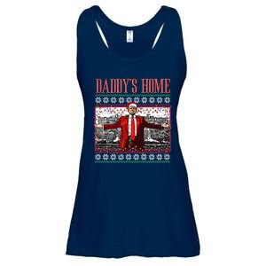 Funny DaddyS Home Trump Ugly Christmas Sweater Xmas Pajamas Sweatshirt Ladies Essential Flowy Tank