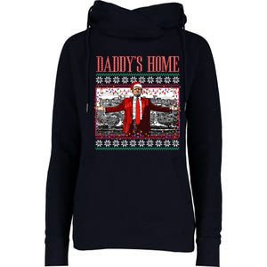 Funny DaddyS Home Trump Ugly Christmas Sweater Xmas Pajamas Sweatshirt Womens Funnel Neck Pullover Hood