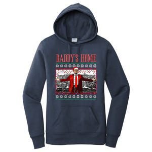 Funny DaddyS Home Trump Ugly Christmas Sweater Xmas Pajamas Sweatshirt Women's Pullover Hoodie