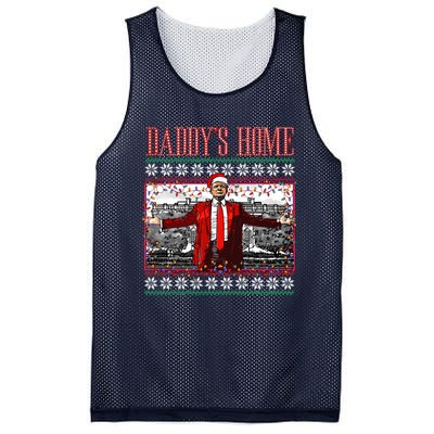 Funny DaddyS Home Trump Ugly Christmas Sweater Xmas Pajamas Sweatshirt Mesh Reversible Basketball Jersey Tank