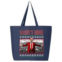 Funny DaddyS Home Trump Ugly Christmas Sweater Xmas Pajamas Sweatshirt 25L Jumbo Tote