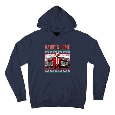 Funny DaddyS Home Trump Ugly Christmas Sweater Xmas Pajamas Sweatshirt Tall Hoodie