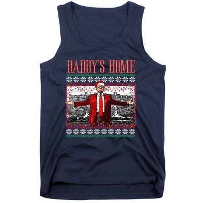 Funny DaddyS Home Trump Ugly Christmas Sweater Xmas Pajamas Sweatshirt Tank Top