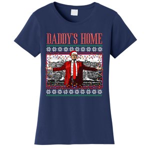 Funny DaddyS Home Trump Ugly Christmas Sweater Xmas Pajamas Sweatshirt Women's T-Shirt