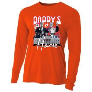 Funny Daddys Home Trump 90s Bootleg Style Cooling Performance Long Sleeve Crew