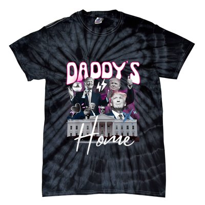 Funny Daddys Home Trump 90s Bootleg Style Tie-Dye T-Shirt