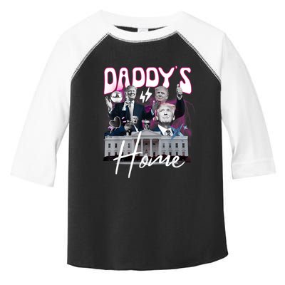 Funny Daddys Home Trump 90s Bootleg Style Toddler Fine Jersey T-Shirt