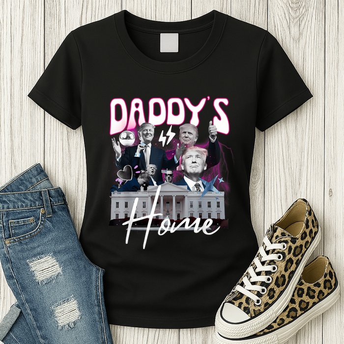 Funny Daddys Home Trump 90s Bootleg Style Womens T-Shirt