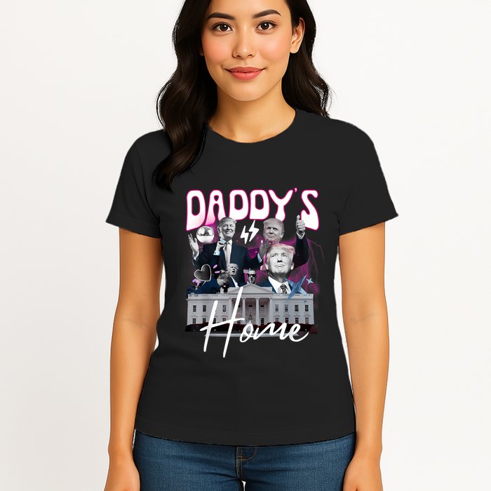 Funny Daddys Home Trump 90s Bootleg Style Womens T-Shirt