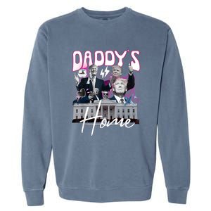 Funny Daddys Home Trump 90s Bootleg Style Garment-Dyed Sweatshirt