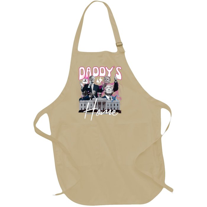 Funny Daddys Home Trump 90s Bootleg Style Full-Length Apron With Pockets