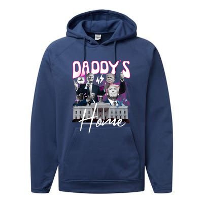 Funny Daddys Home Trump 90s Bootleg Style Performance Fleece Hoodie