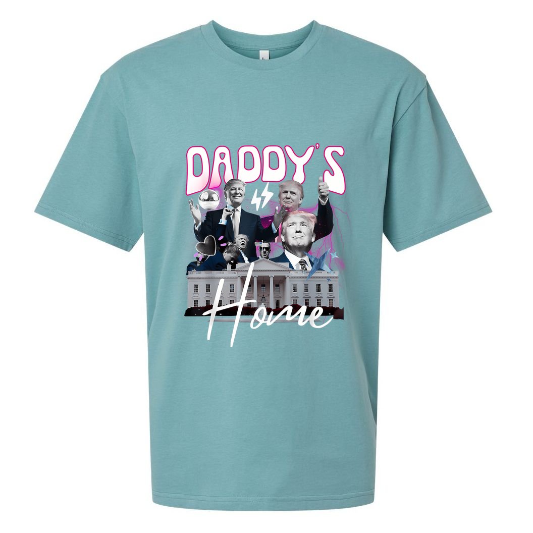 Funny Daddys Home Trump 90s Bootleg Style Sueded Cloud Jersey T-Shirt