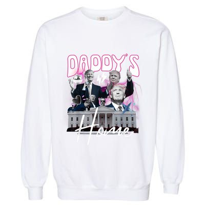 Funny Daddys Home Trump 90s Bootleg Style Garment-Dyed Sweatshirt
