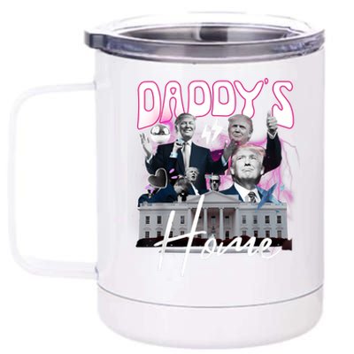 Funny Daddys Home Trump 90s Bootleg Style 12 oz Stainless Steel Tumbler Cup