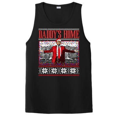 Funny DaddyS Home Trump Ugly Christmas Sweater Xmas Pajamas PosiCharge Competitor Tank