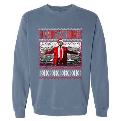 Funny DaddyS Home Trump Ugly Christmas Sweater Xmas Pajamas Garment-Dyed Sweatshirt