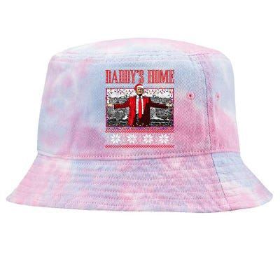 Funny DaddyS Home Trump Ugly Christmas Sweater Xmas Pajamas Tie-Dyed Bucket Hat