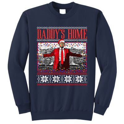 Funny DaddyS Home Trump Ugly Christmas Sweater Xmas Pajamas Sweatshirt