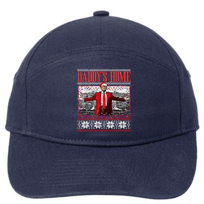 Funny DaddyS Home Trump Ugly Christmas Sweater Xmas Pajamas 7-Panel Snapback Hat