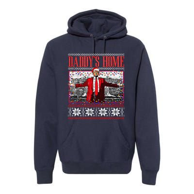 Funny DaddyS Home Trump Ugly Christmas Sweater Xmas Pajamas Premium Hoodie