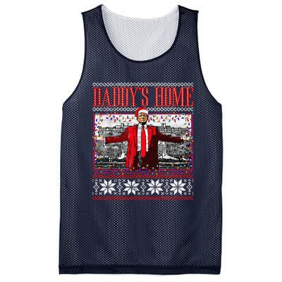 Funny DaddyS Home Trump Ugly Christmas Sweater Xmas Pajamas Mesh Reversible Basketball Jersey Tank