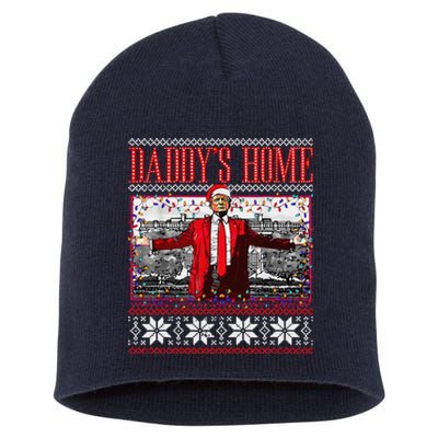 Funny DaddyS Home Trump Ugly Christmas Sweater Xmas Pajamas Short Acrylic Beanie