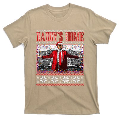 Funny DaddyS Home Trump Ugly Christmas Sweater Xmas Pajamas T-Shirt